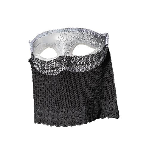 iiniim Männer Venezianische Masken Unisex Maskerade Maske Vintage Halbgesicht Maske Cosplay Maske Karneval Mottoparty Prom Weiß B One Size von iiniim