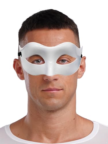iiniim Maske Aus Metall Glänzend Antike Masken Venezianische Party Halbmaske Für Halloween Weiß Einheitsgröße von iiniim