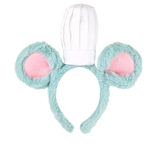 iiniim Maus Kostüm Zubehör Set Maus Ohren Stirnband Nase Fliege Plüsch Schwanz Mädchen Damen Tierkostüm Cosplay Mottoparty Karneval Typ C Stirnband One Size von iiniim