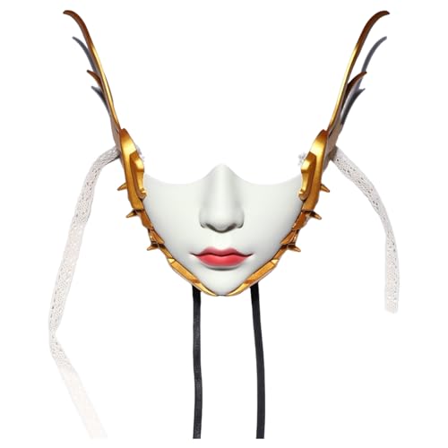 iiniim Mechanische Halbmaske Schönheit Metallische Phantommaske Mit Flügeldeko Für Maskenball Gold 2 Einheitsgröße von iiniim