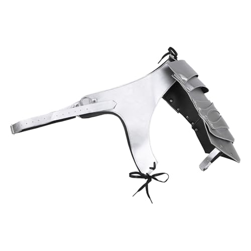 iiniim Mittelalterliche Schultergurt Kunstleder Ein Schulter Armschutz Gothic Schulterpanzer Gladiator Schutzrüstung Cosplay Clubwear Silber A One Size von iiniim