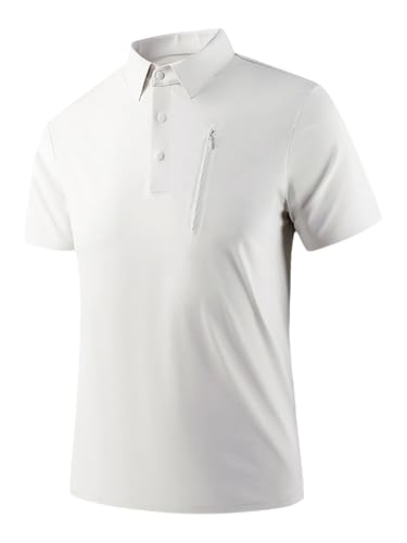iiniim Neues Hochwertiges Herren-Golf-T-Shirt Sommer, Ice-Silk, Umschlagkragen, Nahtlos, Sportlich Und Casual Elfenbein 5XL von iiniim