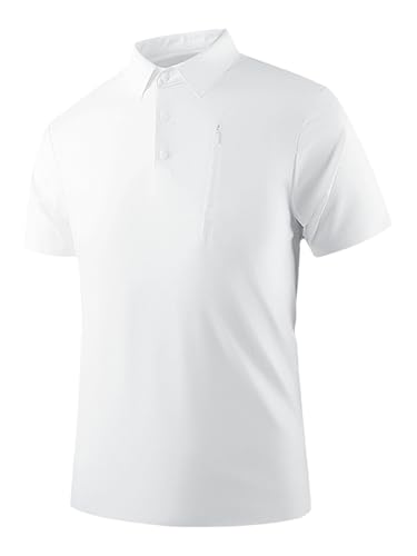 iiniim Neues Hochwertiges Herren-Golf-T-Shirt Sommer, Ice-Silk, Umschlagkragen, Nahtlos, Sportlich Und Casual Weiß 4XL von iiniim