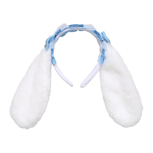 iiniim Ostern Hasenohren Stirnband Plüsche Kaninchenohren Haarband Spitze Rüschen Kopfbedeckung Bunny Cosplay Haar Accessoires Blauer See One Size iiniim Ostern Hasenohren Stirnband Plüsche Kaninchenohren Haarband Spitze Rüschen Kopfbedeckung Bunny Cosplay Haar Accessoires Blauer See One Size von iiniim