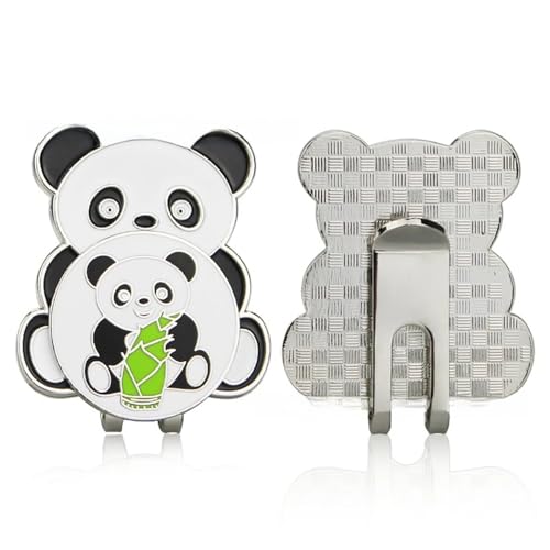 iiniim Pandamuster Golf-mützenclip – Magnetisch, Mit Golf Mark Ball Position Marker Für Green Panda Einheitsgröße von iiniim