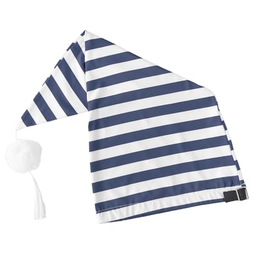 iiniim Unisex Zipfelmütze Gestreifte Schlafmütze mit Bommel Zwergenmütze Fasching Nachthaube Nachthemd Accessoire Mottoparty Karneval Kostüm Zubehör Marineblau One Size von iiniim