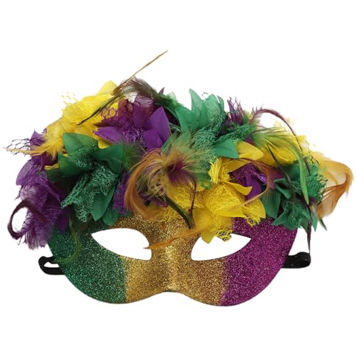 iiniim Venezianische Masken Federmaske Glänzend Halbgesicht Maske mit Stick Maskerade Maske Augenmaske Maskenball Mottoparty Prom Typ F One Size iiniim Venezianische Masken Federmaske Glänzend Halbgesicht Maske mit Stick Maskerade Maske Augenmaske Maskenball Mottoparty Prom Typ F One Size von iiniim