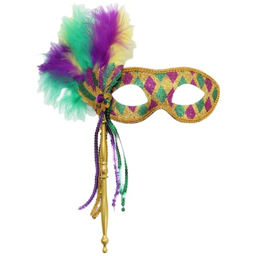 iiniim Venezianische Masken Federmaske Glänzend Halbgesicht Maske mit Stick Maskerade Maske Augenmaske Maskenball Mottoparty Prom Typ G One Size iiniim Venezianische Masken Federmaske Glänzend Halbgesicht Maske mit Stick Maskerade Maske Augenmaske Maskenball Mottoparty Prom Typ G One Size von iiniim