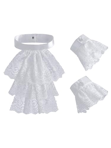 iiniim Viktorianische Spitzenkragen Elisabethanische Halskrause Und Koloniale Manschetten Für Halloween Themenparty 1Set Kragen und Manschetten Einheitsgröße iiniim Viktorianische Spitzenkragen Elisabethanische Halskrause Und Koloniale Manschetten Für Halloween Themenparty 1Set Kragen und Manschetten Einheitsgröße von iiniim