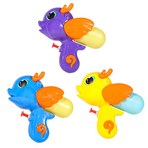 3er-Pack Tier Wasser Pistole für Kinder, Mini Squirt Gun Wasser Blaster Soaker Spielzeug, Dinosaurier Form Kleine Wasser Pistole für Sommer Freibad/Strand/Hof/Party Play von ikappy