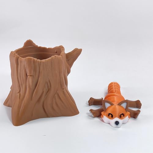 Fuchs mit geheimer Baumstumpf 3D-gedruckte Flexible artikulierende Fidget Tier Fuchs und Baumstumpf Container Modell Ornament Desktop Dekoration Skulptur Stress Relief Fuchs mit geheimer Baumstumpf 3D-gedruckte Flexible artikulierende Fidget Tier Fuchs und Baumstumpf Container Modell Ornament Desktop Dekoration Skulptur Stress Relief von ikappy