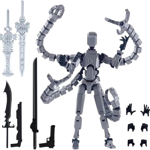 ikappy (Montage abgeschlossen) T13-Actionfiguren-Set mit Mehreren beweglichen Gelenken, Titan 13-Ro-boter-Actionfigur, 3D-Gedruckter Ro-boter, Anime-Strichfiguren, Zappelspielzeug von ikappy
