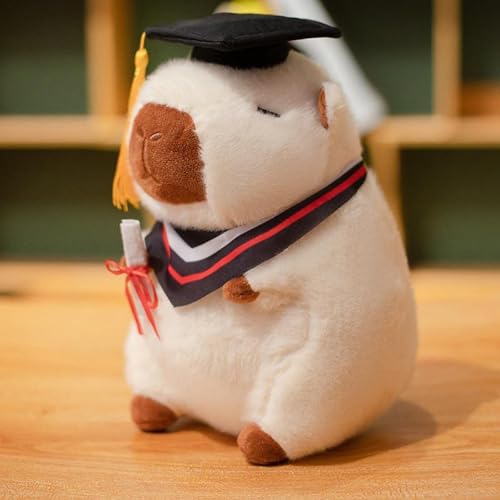 ikappy Klasse von 2025 Geschenke Abschluss Plüsch Graduation Cap Capybara Plüsch Spielzeug Gefüllte Puppe Weiche Cartoon Graduate Geschenk Plushie Niedlich Anhänger von ikappy