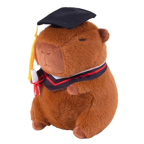 ikappy Klasse von 2025 Geschenke Abschluss Plüsch Graduation Cap Capybara Plüsch Spielzeug Gefüllte Puppe Weiche Cartoon Graduate Geschenk Plushie Niedlich Anhänger von ikappy
