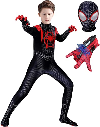 iksya Spider kostum Children Kinder Spider Costume - Kids Party Cosplay Superhero Suit + Launcher - Halloween Christmas Carnival Jumpsuit Set Gift Boys (Color : D, Size : S 110-120cm) von iksya