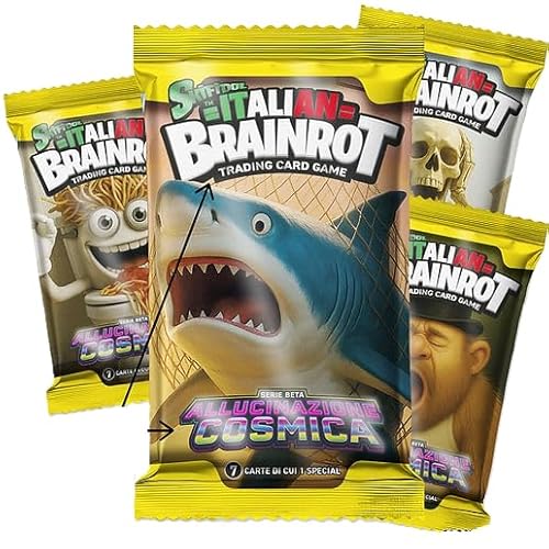 Skifidol Italian Brainrot – Box mit 24 Beuteln mit 7 Karten, 1 Spezialkarte in jedem Paket, die Originale, Serie Beta Cosmic Halluzination, inklusive einer Klang-Muu-Röhre (12 Beutel) von il megastore dei giocattoli e Giochiamo