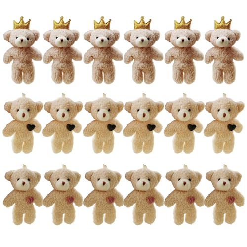 imFreienawn 18 Stcs Mini Stoffed Plüschbären, 4, 7 Zoll Mini Bärenspielzeug winziges Bären Puppen Bulk weiche kleine Bären -Ornament Plüschgefüllte Tiere für Schlüsselbund DIY Craft Party Gunst Teddy von imFreienawn