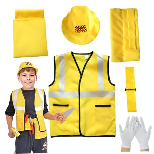 imFreienawn 6PCS -Bauarbeiter Kostüm Kids, weiche und komfortable Kleinkind -Bauarbeiterin Kostüm, Polyester -Bauherren Kids, Tischler -Rollenspiel für KidsConstruction imFreienawn 6PCS -Bauarbeiter Kostüm Kids, weiche und komfortable Kleinkind -Bauarbeiterin Kostüm, Polyester -Bauherren Kids, Tischler -Rollenspiel für KidsConstruction von imFreienawn