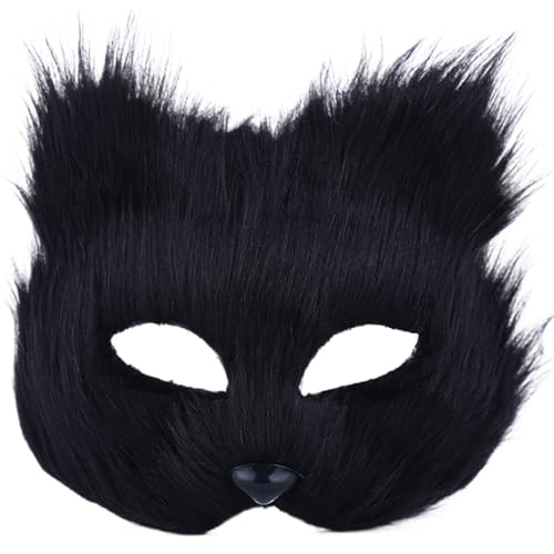 imFreienawn Therian Maske, Halbgesichtsfuchsmaske, atmungsaktives Tier für Erwachsene Kinder, weiches glattes Cosplay pelziger Kostüm für Maskerade Party Ostern Speldherianer von imFreienawn