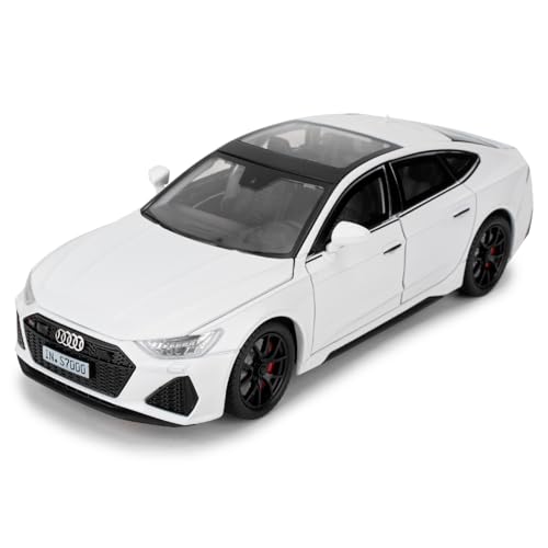 imtfzct 1/24 Audi Supercar RS7 Black Warrior Modellauto, Sound- und Licht-Spielzeugauto mit Pullback-Funktion, Sammlermodell aus legiertem Stahl, Geschenk für Kinder(weiß) von imtfzct