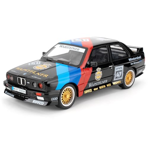 imtfzct 1/24 BMW M3 Modellauto in lackierter Ausführung, Spielzeugauto aus Aluminiumdruckguss mit Sound- und Lichtfunktion und Pull-Back-Funktion, Sammlermodell, Geschenk für Kinder (schwarz) von imtfzct