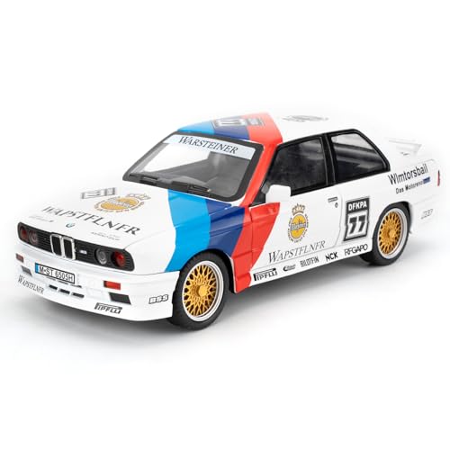imtfzct 1/24 BMW M3 Modellauto in lackierter Ausführung, Spielzeugauto aus Aluminiumdruckguss mit Sound- und Lichtfunktion und Pull-Back-Funktion, Sammlermodell, Geschenk für Kinder (weiß) von imtfzct