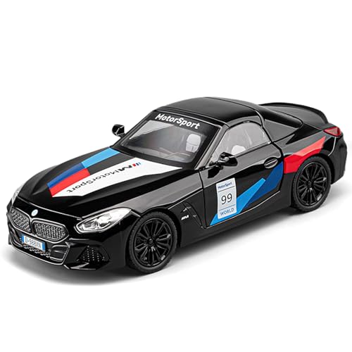 imtfzct 1/24 BMW Z4 Modellauto, Sound und Licht Spielzeugauto mit Pull Back Funktion, Sammlermodell aus Aluminium, Geschenk für Kinder (schwarz) von imtfzct