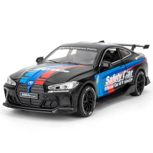 imtfzct 1/32 BMW M4 Spielzeugauto, legiertem Stahl Modellauto, Sound- und Licht-Spielzeugauto mit Pull-Back-Funktion, Sammlergeschenk für Kinder von 3-10 Jahren (schwarz) von imtfzct