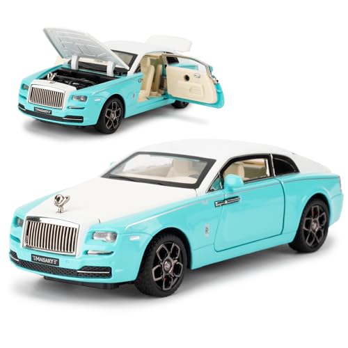 imtfzct 1/32 Rolls-Royce Phantom Legierung Auto-Modell, bringen die Zugfunktion Sound und Licht Spielzeugauto, geeignet für die Sammlung von Modellautos, Geschenke für Kinder (blau) von imtfzct