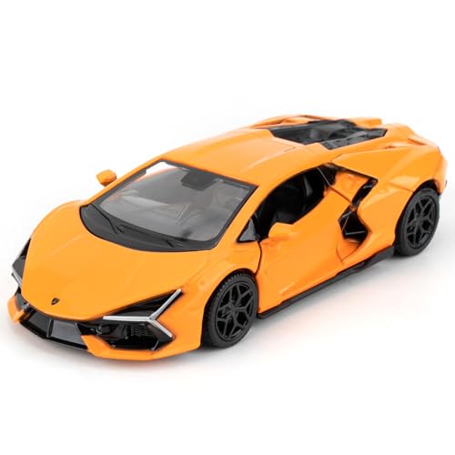 imtfzct 1/36 Lamborghini Reventon Spielzeugauto, Modellauto mit Rückzugsfunktion, Modellspielzeug mit offener Tür, geeignet für Sammlung und Geschenk für Kinderspielzeug(orange) von imtfzct