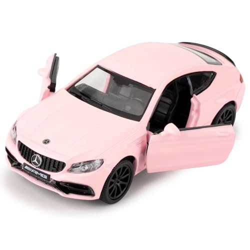 imtfzct 1/36 Mercedes-Benz C63 S AMG Spielzeugauto，Kinder Spielzeugauto mit Pull Back Funktion, sammelbares Modellauto aus Leichtmetall, Geburtstagsgeschenk für Jungen und Mädchen (rosa) von imtfzct