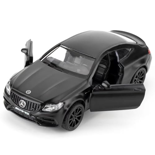 imtfzct 1/36 Mercedes-Benz C63 S AMG Spielzeugauto，Kinder Spielzeugauto mit Pull Back Funktion, sammelbares Modellauto aus Leichtmetall, Geburtstagsgeschenk für Jungen und Mädchen (schwarz) von imtfzct