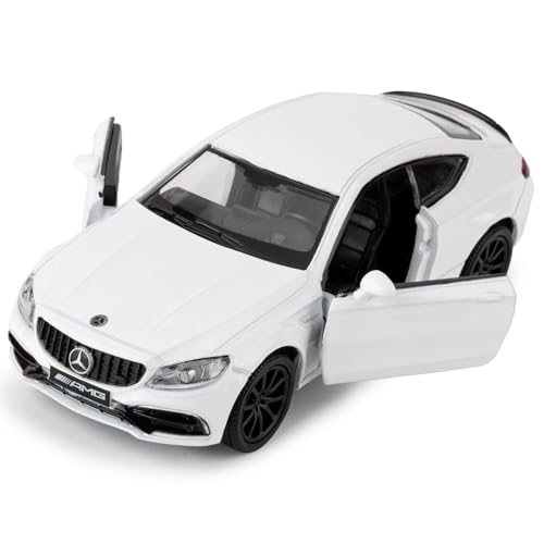imtfzct 1/36 Mercedes-Benz C63 S AMG Spielzeugauto，Kinder Spielzeugauto mit Pull Back Funktion, sammelbares Modellauto aus Leichtmetall, Geburtstagsgeschenk für Jungen und Mädchen (weiß) von imtfzct
