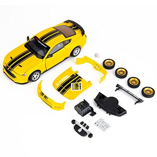 imtfzct 1/42 abnehmbares Ford-Automodell, DIY-Automodellbausatz, pädagogisches Puzzlespielzeug, Kinderspielzeug mit zu öffnender Tür, Geschenke für Kinder (gelb) von imtfzct