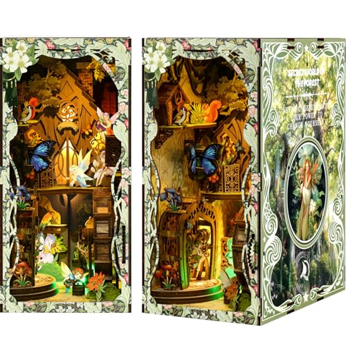 inaepeak DIY Book Nook Kit, 3D Puzzle Puppenhaus Holz Haus, Puppenhäuser Miniatur Haus Kit mit LED Licht, DIY Miniaturhaus Bausatz für Erwachsene, Bücherregal Deko Bastelset Geschenken (Forest World) inaepeak DIY Book Nook Kit, 3D Puzzle Puppenhaus Holz Haus, Puppenhäuser Miniatur Haus Kit mit LED Licht, DIY Miniaturhaus Bausatz für Erwachsene, Bücherregal Deko Bastelset Geschenken (Forest World) von inaepeak