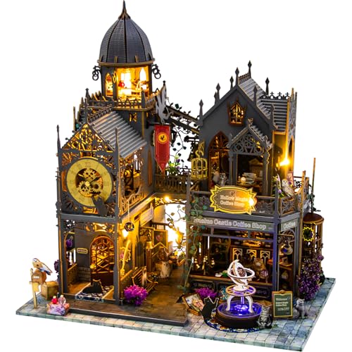 inaepeak Miniatur Haus Selber Bauen, 3D Puzzle Puppenhaus Holz Haus, Puppenhäuser Haus Kit mit LED Licht, DIY Miniaturhaus Bausatz für Erwachsene, Bücherregal Deko Bastelset Geschenken (Huoluo Castle) inaepeak Miniatur Haus Selber Bauen, 3D Puzzle Puppenhaus Holz Haus, Puppenhäuser Haus Kit mit LED Licht, DIY Miniaturhaus Bausatz für Erwachsene, Bücherregal Deko Bastelset Geschenken (Huoluo Castle) von inaepeak