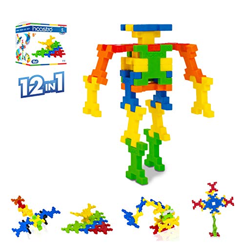 Incastro Lernspiel, inspiriert von der Montessori-Methode, interaktives Spielzeug, einzigartige Bausteine, Puzzle, Kinder 5,6,7,8,9,10 Jahre, Roboter, Flugzeug, Bagger, Blume, 012, Mehrfarbig von incastro