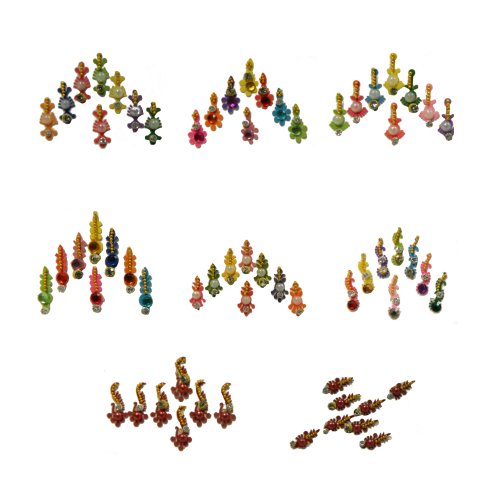 Bindis 8 Kärtchen Stirnschmuck selbstklebend Bollywood Schmuck von IB