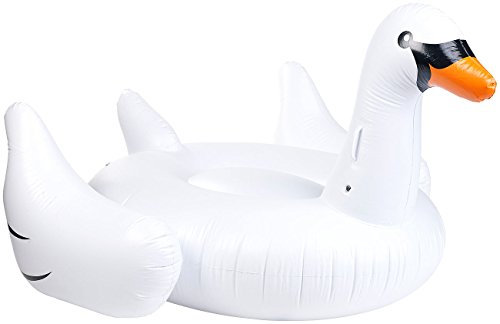 infactory Schwimm Tier: Aufblasbarer XXL-Schwan, Badeinsel, 177 x 165 x 110 cm, bis 90 kg (Aufblasbare Schwimmtiere XXL, Aufblasbare Tiere XXL, Schwimmtier aufblasbar) von infactory