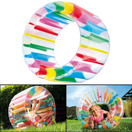 infactory Aufblasbares Laufrad: Aufblasbares Kinder-Zorbing-Rad 72 cm Innendurchmesser & 13 Bällen (Aufblasbares Kinder Laufrad, Zorb, Wasserspielzeug) von infactory