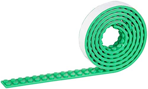 infactory Klemmbaustein-Tape: Selbstklebendes Spielbaustein-Tape für gängige Systeme, 1 m, grün (Spielbaustein-Band, Spielzeug, Spielsachen) von infactory