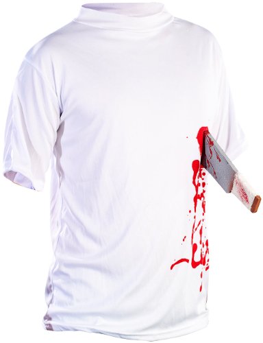 infactory Tshirt Halloween: Halloween T-Shirt Machete in der Brust, Gr. S (Halloween-Party-Kostüm, Karnevalskostüme, Fasching) von infactory