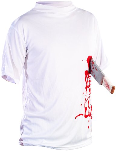 infactory Halloween-Party-Kostüm: Halloween T-Shirt Machete in der Brust, Gr. S (Halloween-Zombie-Shirts, Horror-Kostüm, Helloween) von infactory