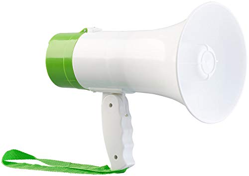 infactory Megafon Kinder: Megaphon mit Voice-Recording, Sirene & Akku, 300 m Reichweite, 10 Watt (Kinder Megaphon, Megafon mit Aufnahme, Diktiergerät) von infactory