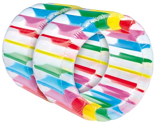 infactory Kinder Zorb Spielzeug: 2er-Set aufblasbare Kinder-Zorbing-Räder, 72 cm (innen) und 26 Bällen (Wasser Spielzeug Zorb, aufblasbar, Zorbing Rohr Ball, Zylinder) von infactory