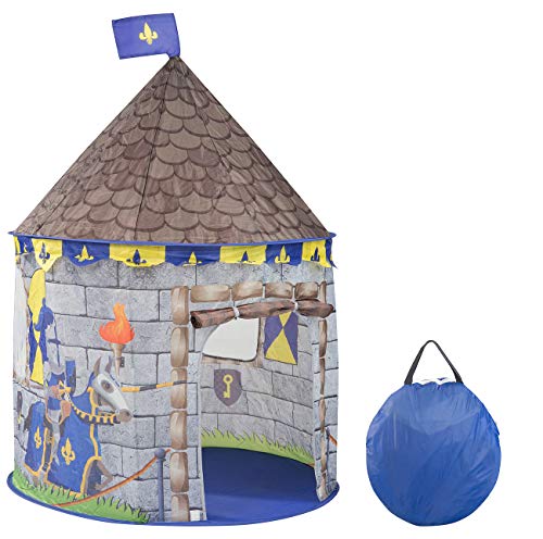 infactory Kinderzelt: Kinder-Spielzelt im Ritterburg-Look mit Tür & Fenster, Transporttasche (Ritterzelt Kinder, Ritterburg Zelt, Spielzeug) von infactory