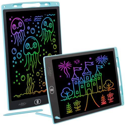 infactory LCD Schreibtafeln: 2er-Set LCD-Schreibtafel 30cm / 12",inkl. Stift,blau,Multicolor (Digital-Schreibtafel, Schreibtafel zum Löschen) von infactory