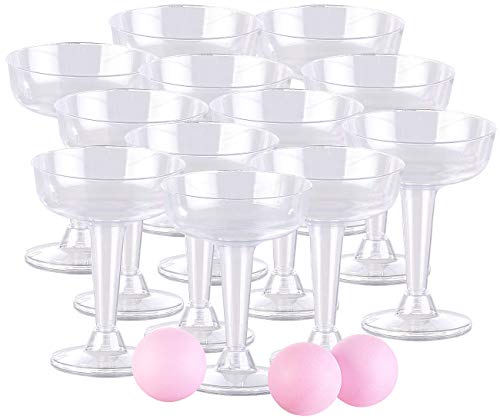 infactory Trinkspiel-Set Prosecco Pong mit 12 Sektgläsern (je 125 ml) & 3 Bällen von infactory