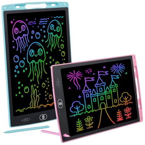 infactory Kinder-Schreibtafel: LCD-Schreibtafel-Set 30cm/12,inkl. Stift, Multicolor, rosa und blau (Elektronische Tafel, Digitale Tafel) von infactory