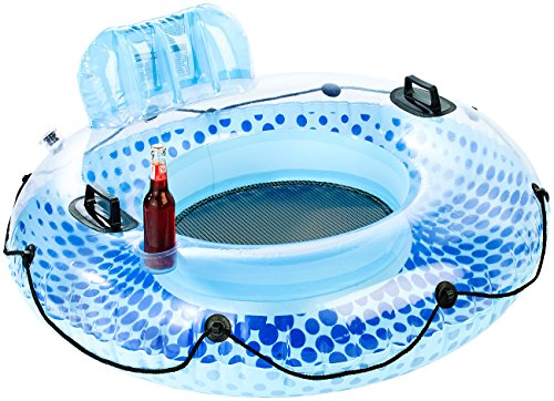 infactory Schwimmsessel: Aufblasbarer Schwimmring mit Rückenlehne und Getränkehalter (Schwimmring Erwachsene, Poolsessel, Schwimmreifen zum Reinsetzen) von infactory